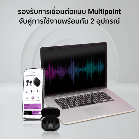 หูฟังไร้สาย ZTEC TUNE BUDS E200 ANC EARBUDS -25DB 6 ไมโครโฟน มี GAME MODE 40MS แบตเตอรี่ 28 ชม._10